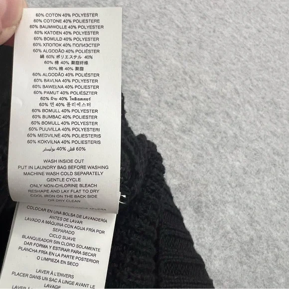 Womens Small Black Cotton Blend Oversized Knit Turtle Neck Sweater Minimalist - Picture 9 of 9